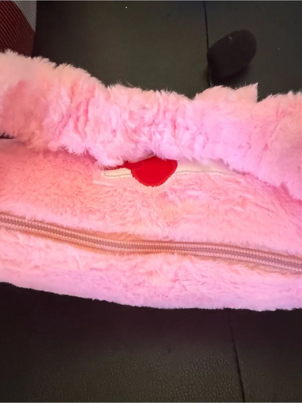 Hello Kitty Pink Plush Shoulder Bag with Red Bow